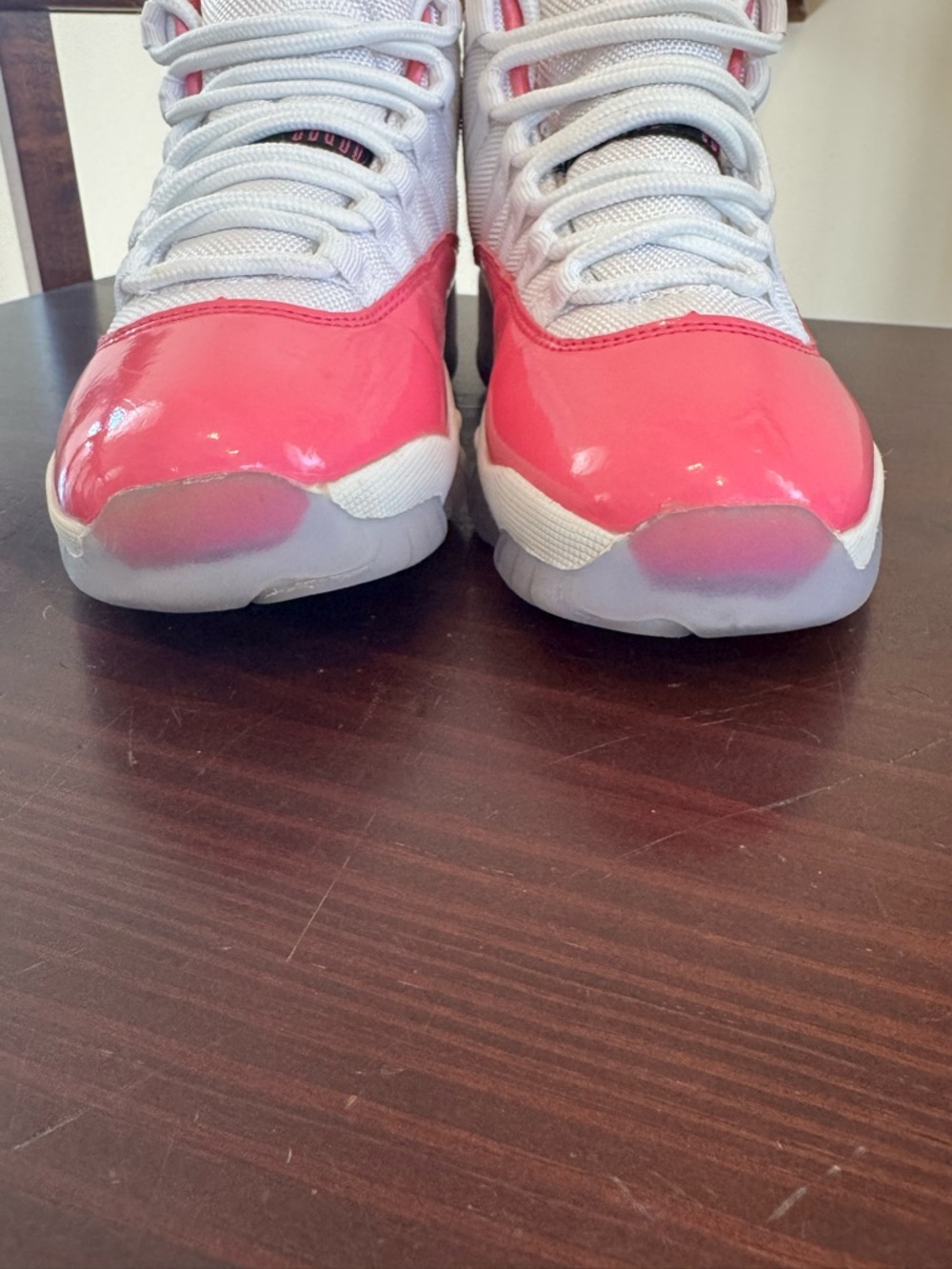 Nike Air Jordan 11 Retro "Barbie Pink" sneakers.  Patent Pink White Youth 5.5 - Picture 11 of 14